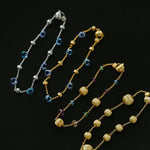 Italian Brushed Gold Bead & Swarovski Crystal Bracelet - floysun