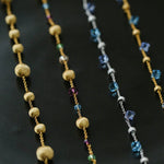 Italian Brushed Gold Bead & Swarovski Crystal Bracelet - floysun