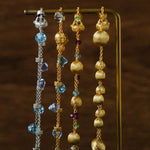 Italian Brushed Gold Bead & Swarovski Crystal Bracelet - floysun