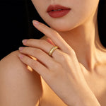 Italian Brushed S925 Gold - Plated Ring - floysun
