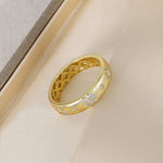 Italian Brushed S925 Gold - Plated Ring - floysun