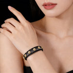 Italian Brushed Wide Open Bangle Sterling Silver Statement Bracelet - floysun