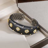 Italian Brushed Wide Open Bangle Sterling Silver Statement Bracelet - floysun