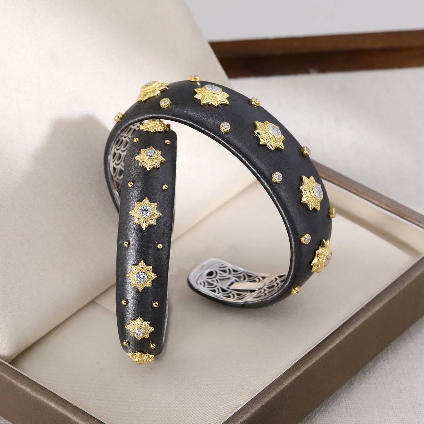 Italian Brushed Wide Open Bangle Sterling Silver Statement Bracelet - floysun