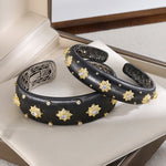 Italian Brushed Wide Open Bangle Sterling Silver Statement Bracelet - floysun