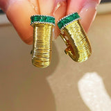 Italian Handmade Wire Wrapped Emerald & Ruby Earrings - floysun