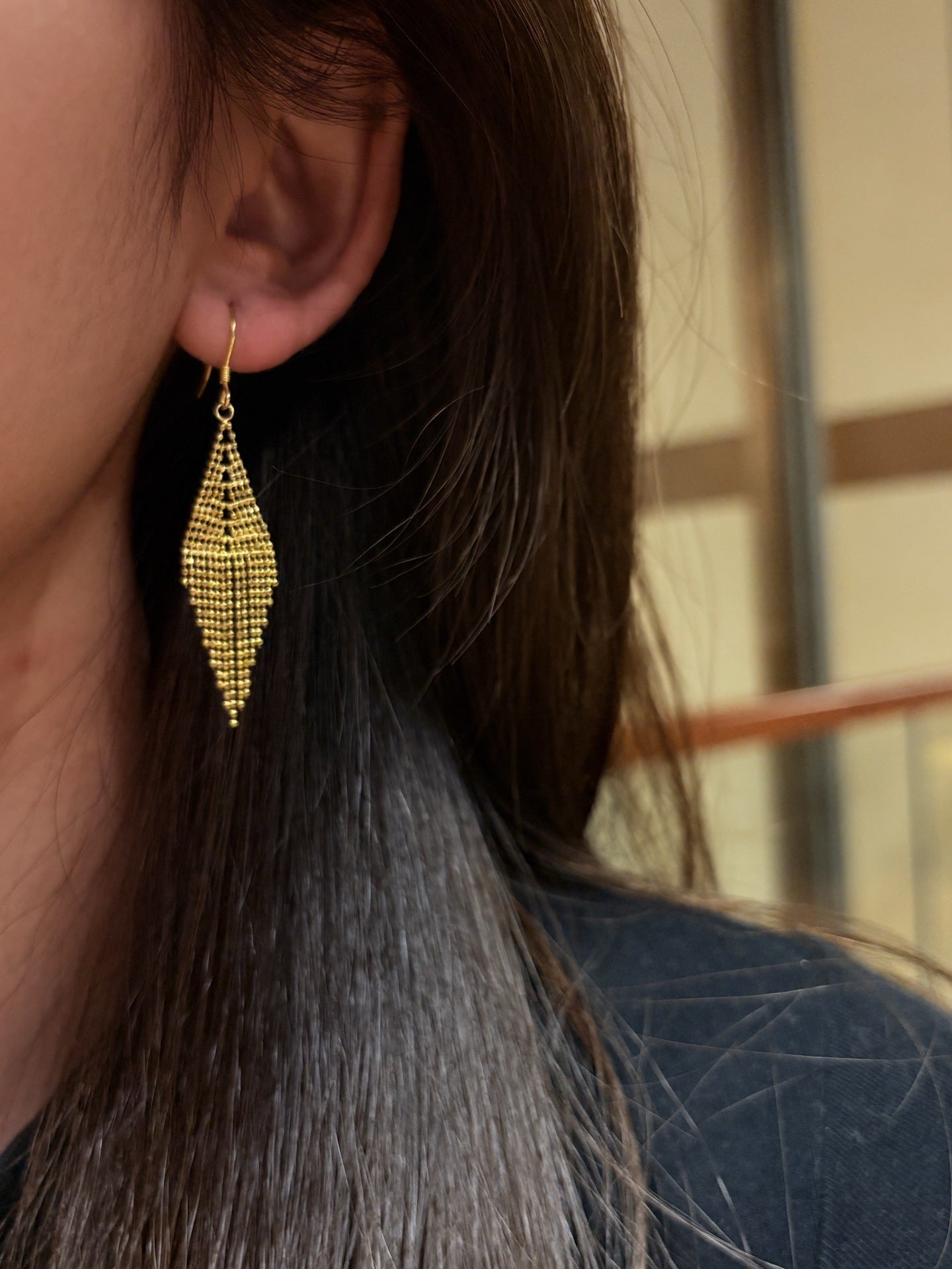 Italian Lace Beaded Tassel Earrings - S925 Sterling Silver 18K Gold Plated Dangle Drop Earrings - floysun
