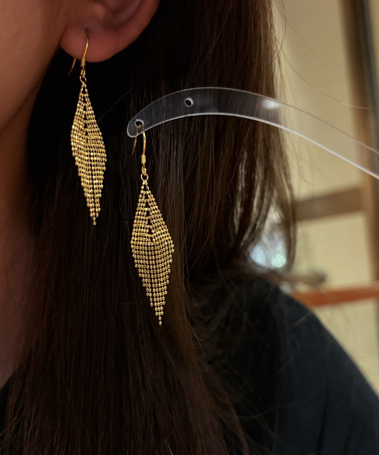 Italian Lace Beaded Tassel Earrings - S925 Sterling Silver 18K Gold Plated Dangle Drop Earrings - floysun