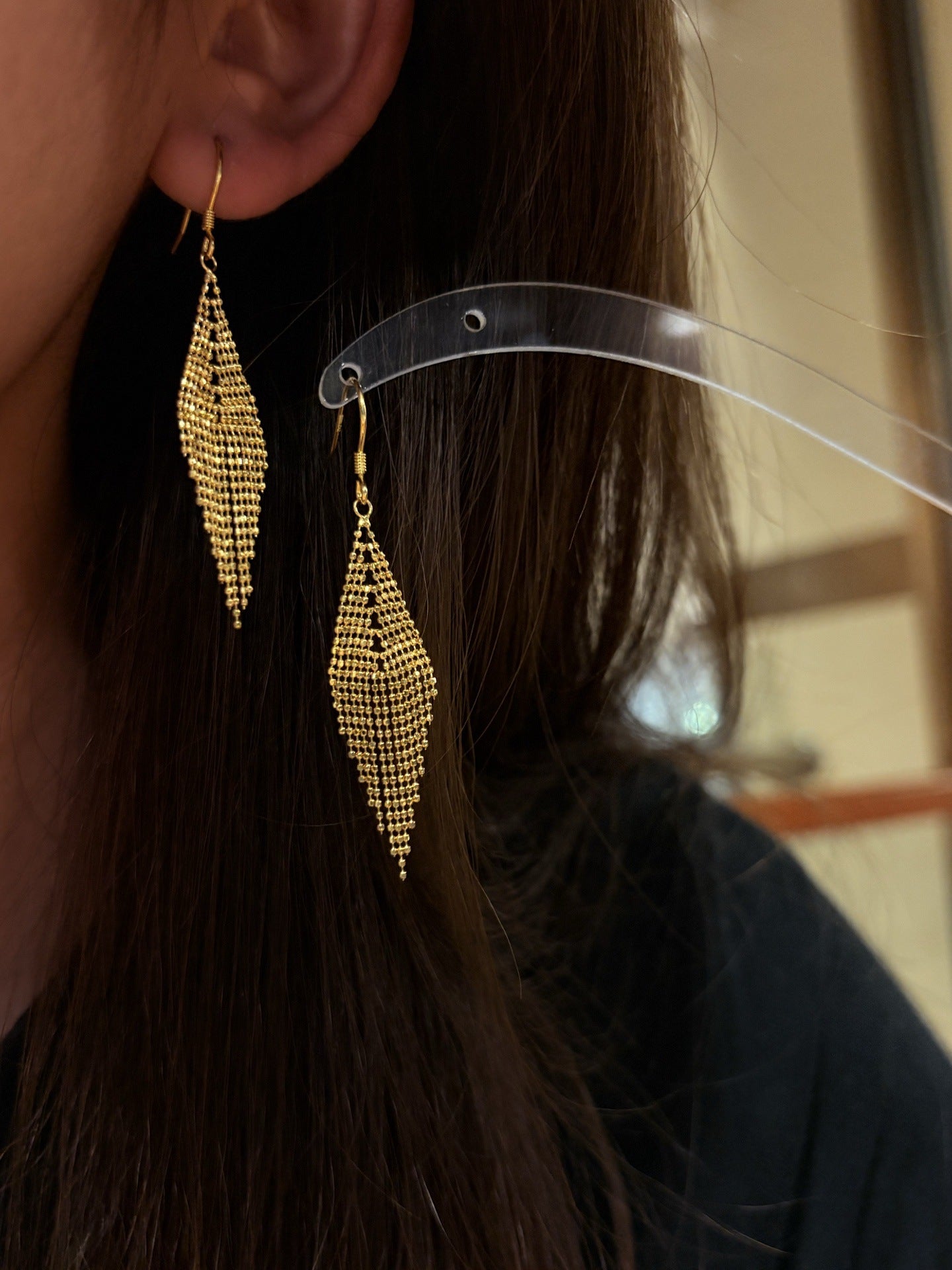 Italian Lace Beaded Tassel Earrings - S925 Sterling Silver 18K Gold Plated Dangle Drop Earrings - floysun