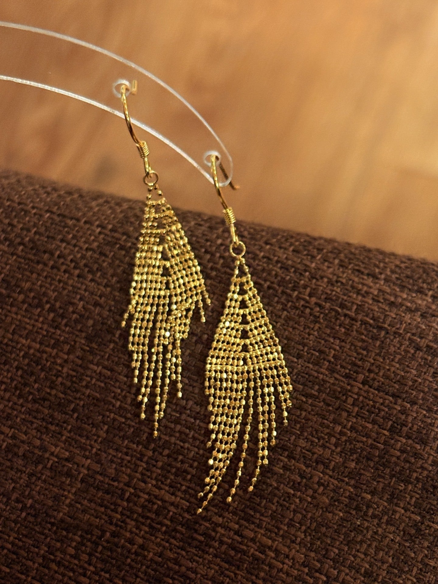 Italian Lace Beaded Tassel Earrings - S925 Sterling Silver 18K Gold Plated Dangle Drop Earrings - floysun
