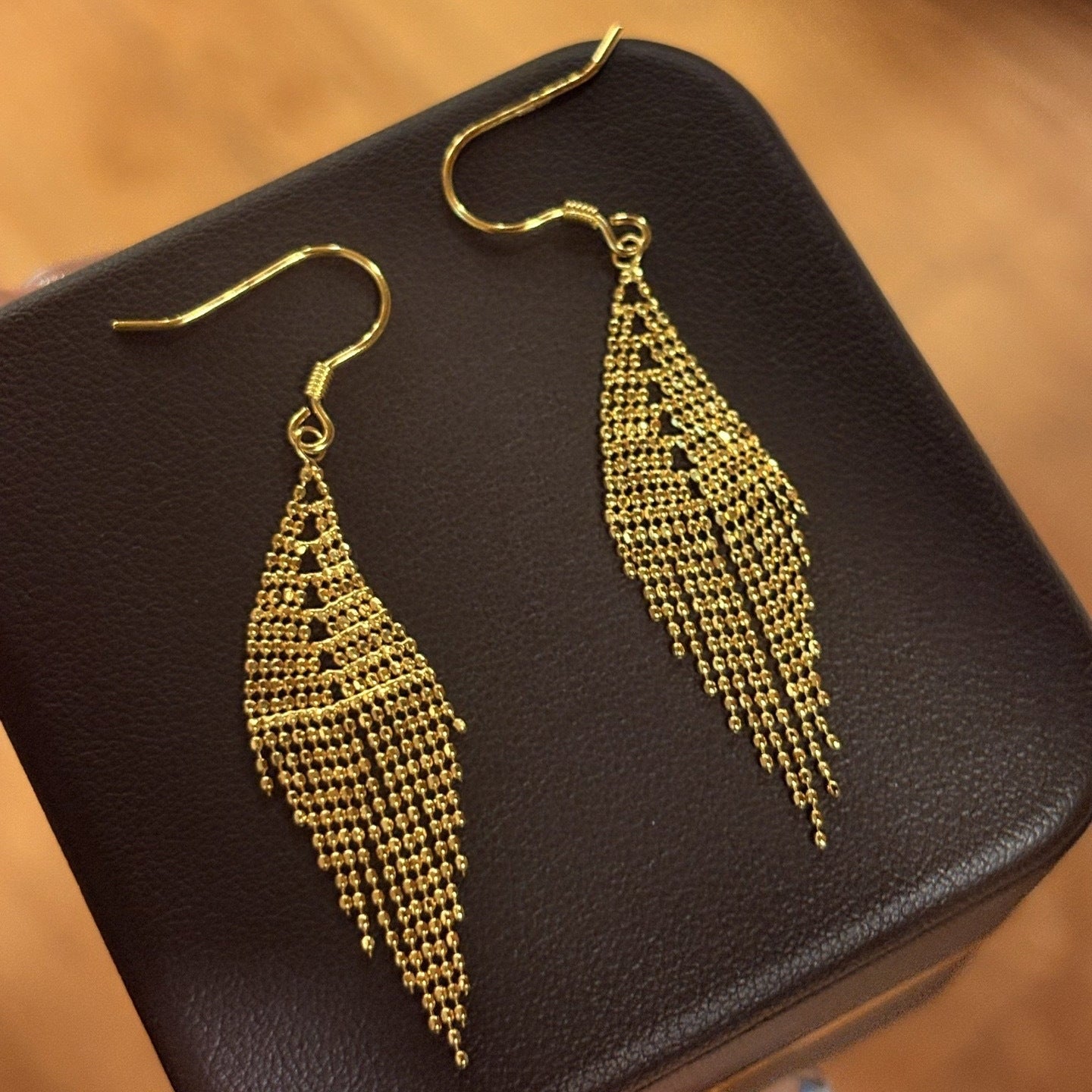 Italian Lace Beaded Tassel Earrings - S925 Sterling Silver 18K Gold Plated Dangle Drop Earrings - floysun