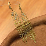 Italian Lace Crystal Tassel Earrings - Chandelier Drop Earrings - floysun