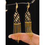 Italian Lace Crystal Tassel Earrings - Chandelier Drop Earrings - floysun