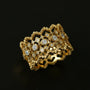 Italian Lace - Inspired 925 Silver Wide Band Ring - Gold - floysun