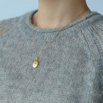 Italian Style Brushed Oval Star Necklace - floysun