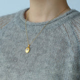 Italian Style Brushed Oval Star Necklace - floysun