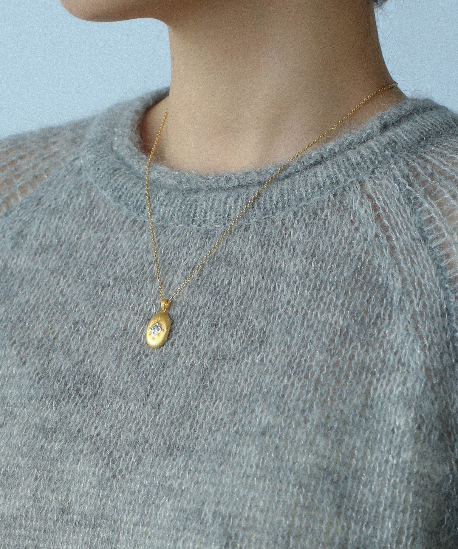 Italian Style Brushed Oval Star Necklace - floysun