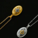 Italian Style Brushed Oval Star Necklace - floysun