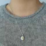 Italian Style Brushed Oval Star Necklace - floysun