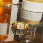 Italian Vintage Braided Ring Full Pavé Twisted Rope Design - floysun