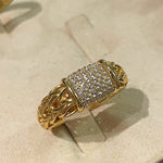 Italian Vintage Braided Ring Full Pavé Twisted Rope Design - floysun