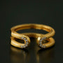 Italian Vintage Brushed Gold Open Ring - floysun