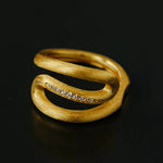 Italian Vintage Brushed Gold Open Ring - floysun