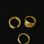 Italian Vintage Brushed Gold Open Ring - floysun