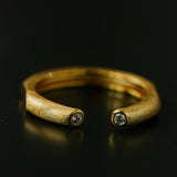 Italian Vintage Brushed Gold Open Ring - floysun