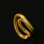 Italian Vintage Brushed Gold Open Ring - floysun