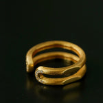 Italian Vintage Brushed Gold Open Ring - floysun