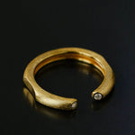 Italian Vintage Brushed Gold Open Ring - floysun
