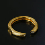Italian Vintage Brushed Gold Open Ring - floysun