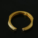 Italian Vintage Brushed Gold Open Ring - floysun