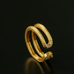 Italian Vintage Brushed Gold Open Ring - floysun