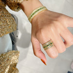 Italian Vintage Emerald Lace Wide Bangle - floysun