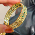 Italian Vintage Emerald Lace Wide Bangle - floysun