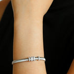 Italian Vintage - Inspired 925 Silver Brushed Flex Bracelet - floysun