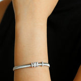Italian Vintage - Inspired 925 Silver Brushed Flex Bracelet - floysun