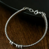 Italian Vintage - Inspired 925 Silver Brushed Flex Bracelet - floysun