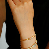 Italian Vintage - Inspired 925 Silver Brushed Flex Bracelet - floysun