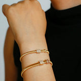 Italian Vintage - Inspired 925 Silver Brushed Flex Bracelet - floysun