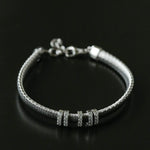 Italian Vintage - Inspired 925 Silver Brushed Flex Bracelet - floysun
