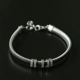 Italian Vintage - Inspired 925 Silver Brushed Flex Bracelet - floysun