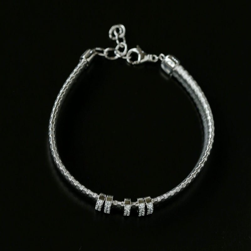 Italian Vintage - Inspired 925 Silver Brushed Flex Bracelet - floysun