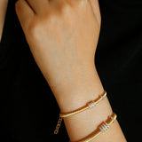 Italian Vintage - Inspired 925 Silver Brushed Flex Bracelet - floysun