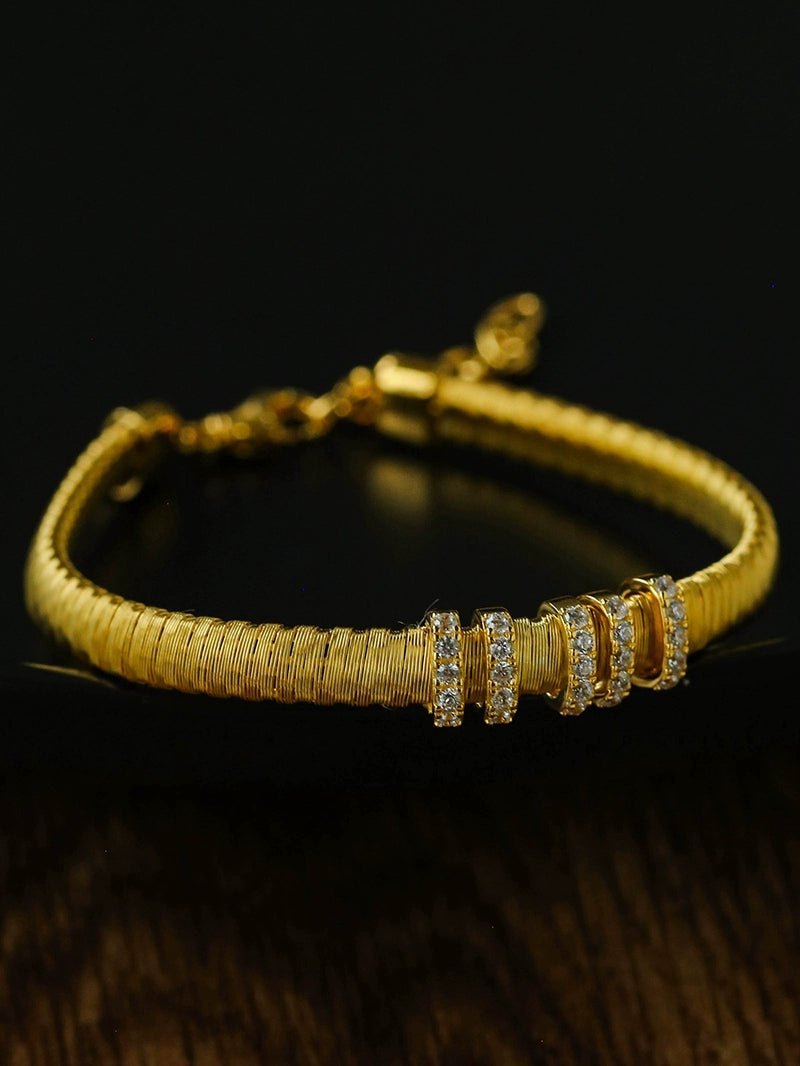 Italian Vintage - Inspired 925 Silver Brushed Flex Bracelet - floysun