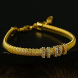 Italian Vintage - Inspired 925 Silver Brushed Flex Bracelet - floysun