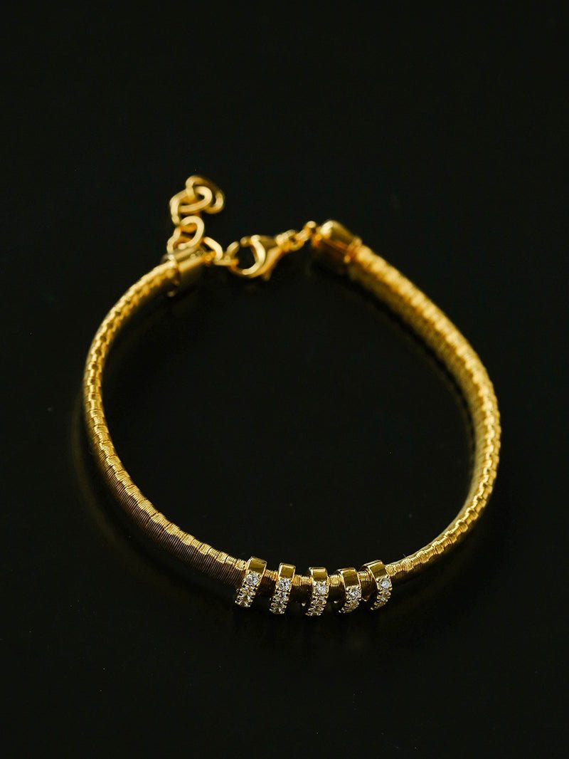 Italian Vintage - Inspired 925 Silver Brushed Flex Bracelet - floysun