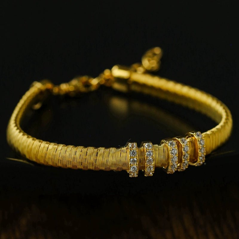 Italian Vintage - Inspired 925 Silver Brushed Flex Bracelet - floysun